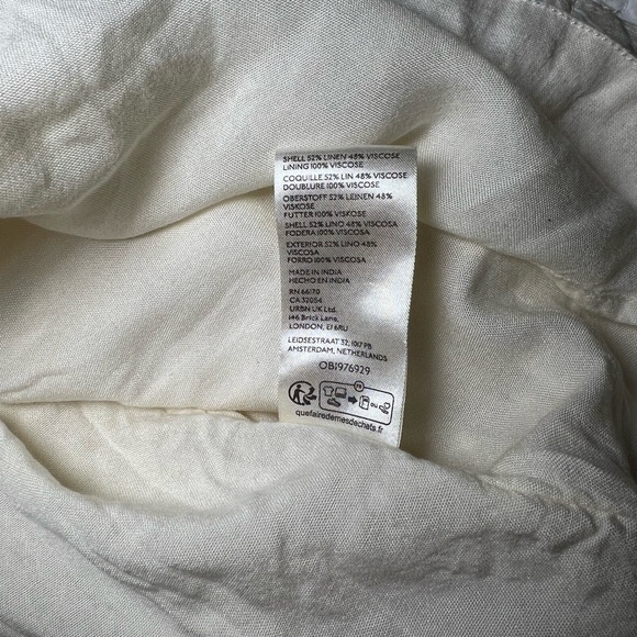 Free People Linen Blend Pinafore Mini Dress Tunic Backless Halter, size large - Picture 6 of 14